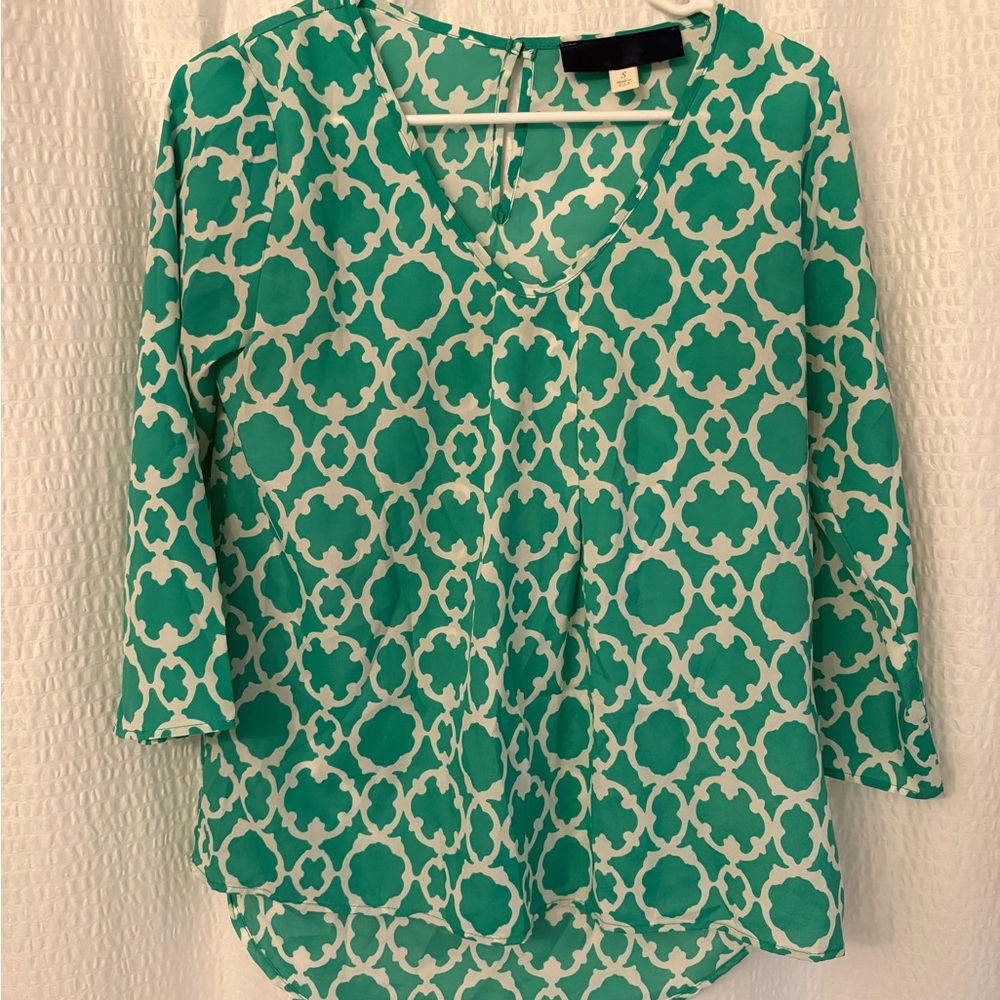Stylish Green Patterned Women's Top